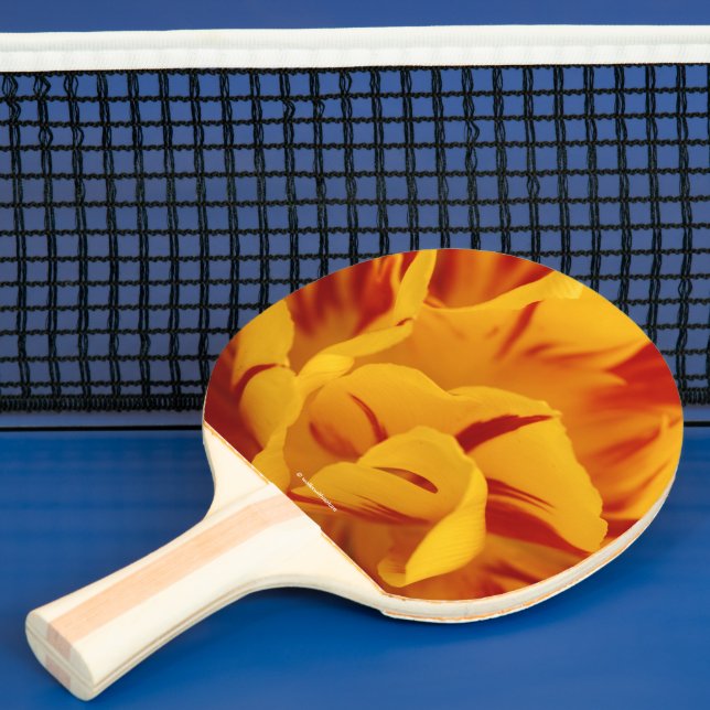 Elegant Blommigt Red Guld Monsella Tulips Pingisracket (Insitu)