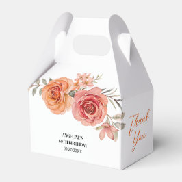 Elegant Blommigt Red Orange Ro Birthday Tack Presentaskar