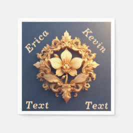 Elegant Blommigt Relief Design med Ornate-informat Pappersservett