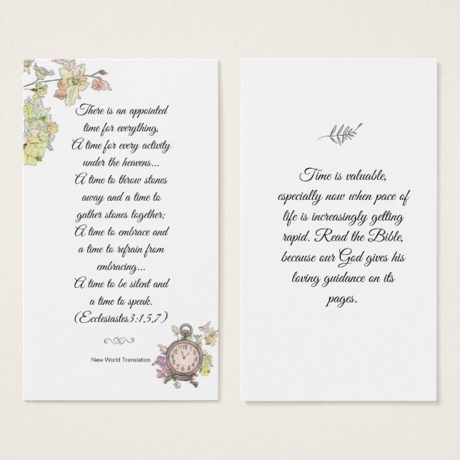 Elegant Blommigt Religiösa Bible Wisdom Bookmark Visitkort (Framsida & baksida)