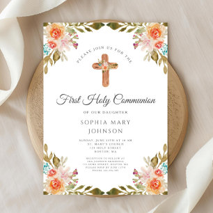 Elegant Blommigt Religiösa Kor första kommissionen Inbjudningar