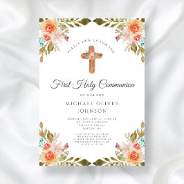 Elegant Blommigt Religiösa Kor första kommissionen Inbjudningar