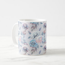 Elegant blommigt retro mönster. kaffemugg