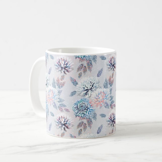 Elegant blommigt retro mönster. kaffemugg (Framsida vänster)