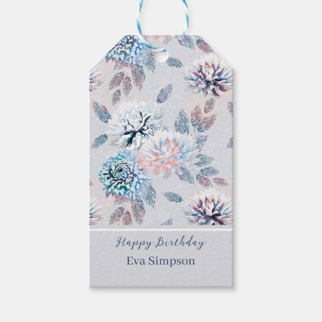 Elegant blommigt retro mönster. presentetikett (Framsidan)