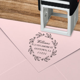 Elegant Blommigt Returadress av utandning Självfärgande Stämpel