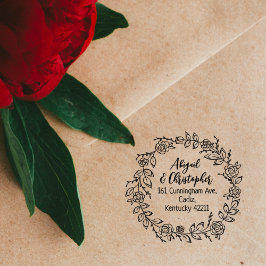 Elegant Blommigt Returadress par Stämpel