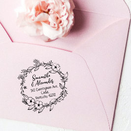 Elegant Blommigt Returadress par Stämpel