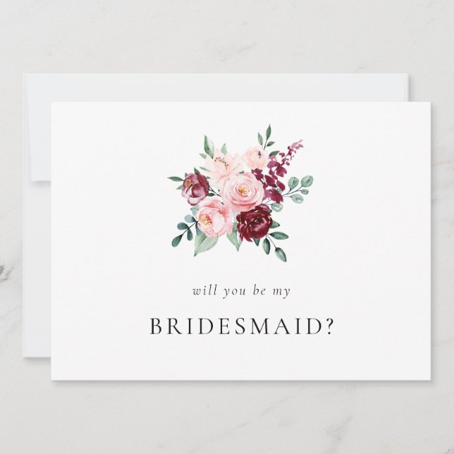 Elegant Blommigt Ro be mitt Frieri kort för Brides (Framsida)