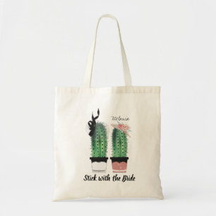 Elegant Blommigt Ro Guld Cacti Bridesmaid Tygkasse