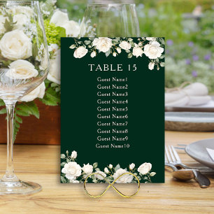 Elegant Blommigt Ro Mörk grönt sittplatsplan för B