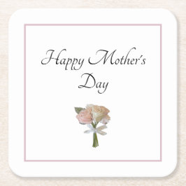 Elegant Blommigt Ro Mors dag Party Underlägg Papper Kvadrat