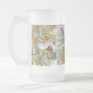 Elegant Blommigt Ro Petal Mönster Frostat Ölglas
