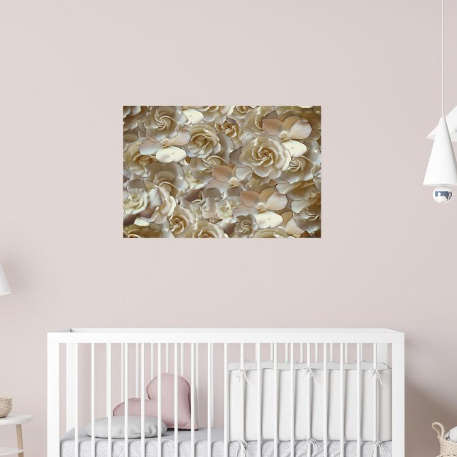 Elegant Blommigt Ro Petal Mönster Poster (Barnkammare 2)