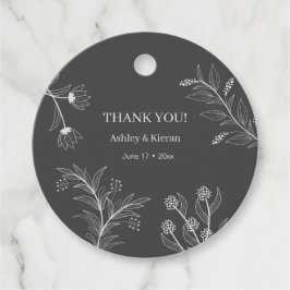 Elegant Blommigt Rökning Grått Bröllop Gåvor Etiketter
