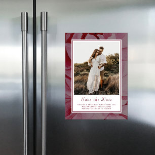 Elegant Blommigt Romantic Save Date Photo Magnet