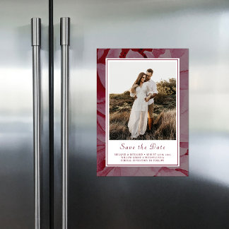 Elegant Blommigt Romantic Save Date Photo Magnet