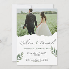 Elegant Blommigt Romantik bröllopsinbjudan Inbjudningar
