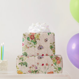 Elegant Blommigt Romantisk Rosa Bröllop Vild Flowe Presentpapper