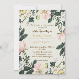 Elegant Blommigt Romantisk utandningsdesign Bröllo Inbjudningar