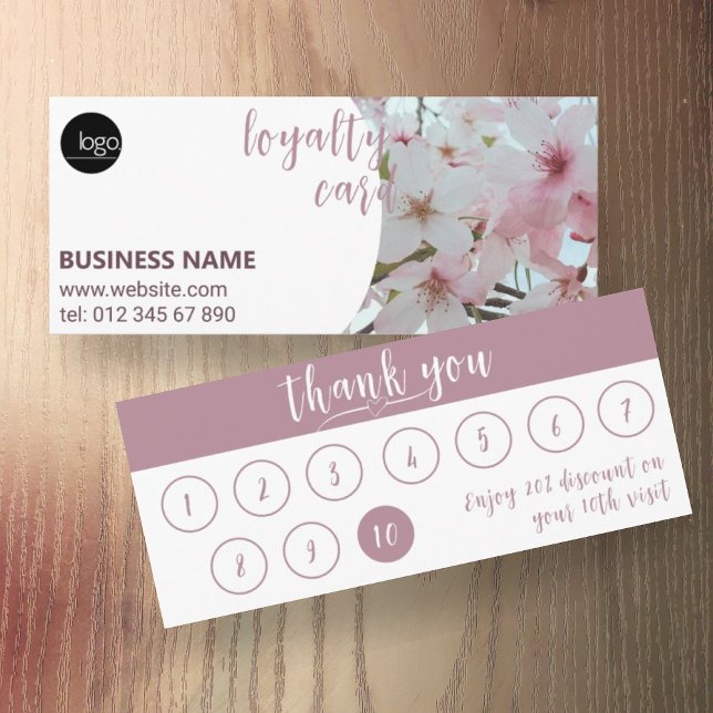 ELEGANT BLOMMIGT ROSA Business LOGOTYP 10 LOYALTY  (Skapare uppladdad)