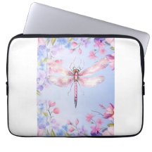 Elegant Blommigt Rosa Dragonfly Laptop sleeve 13 t
