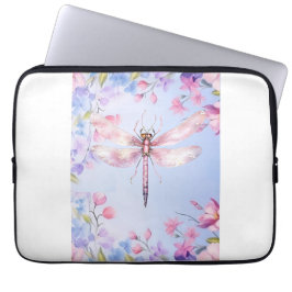 Elegant Blommigt Rosa Dragonfly Laptop sleeve 13 t
