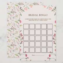 Elegant Blommigt Rosa Grönt Möhippa Bingo Game Car