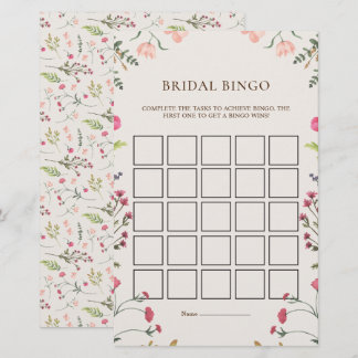 Elegant Blommigt Rosa Grönt Möhippa Bingo Game Car