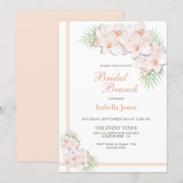 Elegant  Blommigt  Rosa Möhippa Brunch Inbjudningar