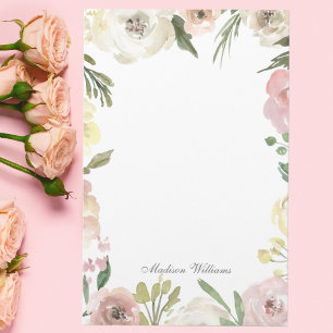Elegant Blommigt  Rosa Peony Personligt bröllp Brevpapper