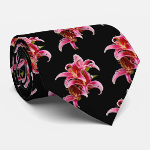 Elegant Blommigt Rosa Stargazer Oriental Lilies Slips