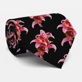 Elegant Blommigt Rosa Stargazer Oriental Lilies Slips