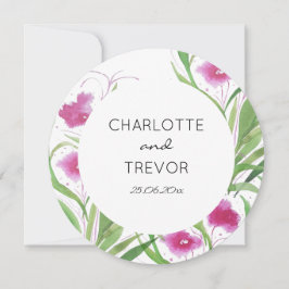 Elegant Blommigt Rosa Vattenfärg Handmålad  Inbjudningar