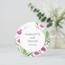 Elegant Blommigt Rosa Vattenfärg Handmålad Inbjudningar