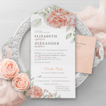 Elegant Blommigt Rosa Watercolor Bröllop