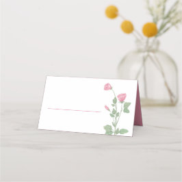 Elegant Blommigt Rosa Watercolor Flowers Bröllop Placeringskort