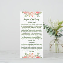 Elegant Blommigt Rosary Prayer Card