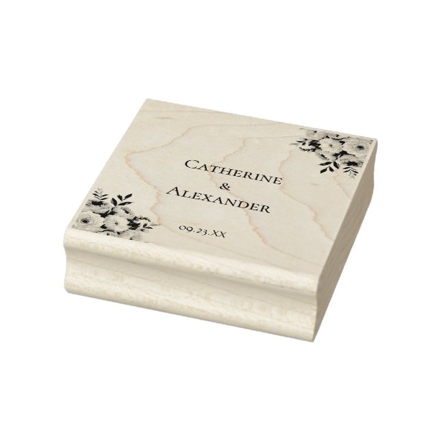 Elegant Blommigt Rustic Boho Bröllop Stämpel (Stämpel)