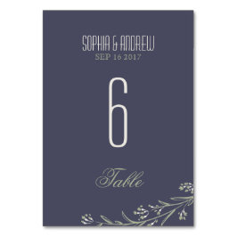 Elegant blommigt Rustic bröllop bordsnummer