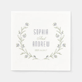 Elegant blommigt Rustic bröllop monogram Pappersservett