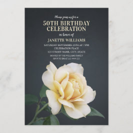 Elegant Blommigt Rustic Gul ros Modern Birthday Inbjudningar