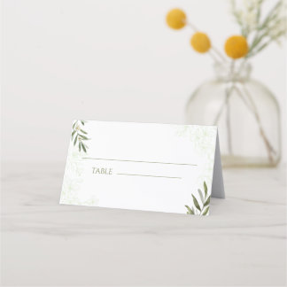 Elegant Blommigt Sage Grönt Bröllop Place Card Placeringskort