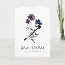 Elegant Blommigt Sagittarius Traits Birthday Card