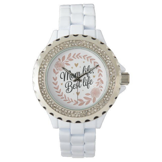 Elegant Blommigt Se New mamma Gift Idea Armbandsur (Framsida)