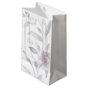 Elegant blommigt silver Chinoiserie Bröllop monog