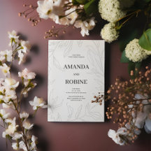 Elegant Blommigt Sketch Bröllop