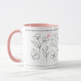 Elegant Blommigt Sketch-minimalistisk kaffe Mugg