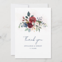 Elegant Blommigt-skript Bloom Bröllop Tack Kort