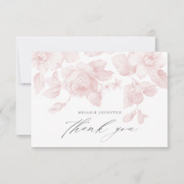 Elegant Blommigt Skript Rosa Baby Shower Tack Kort